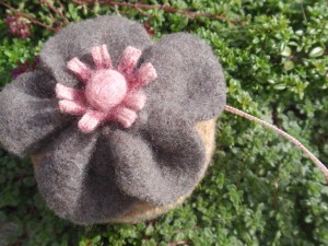 Tape measure - cocoa and taupe flower